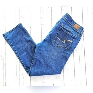 American Eagle Outfitters Stretch Artist Dark Medium Denim Jeans Size 14 Short